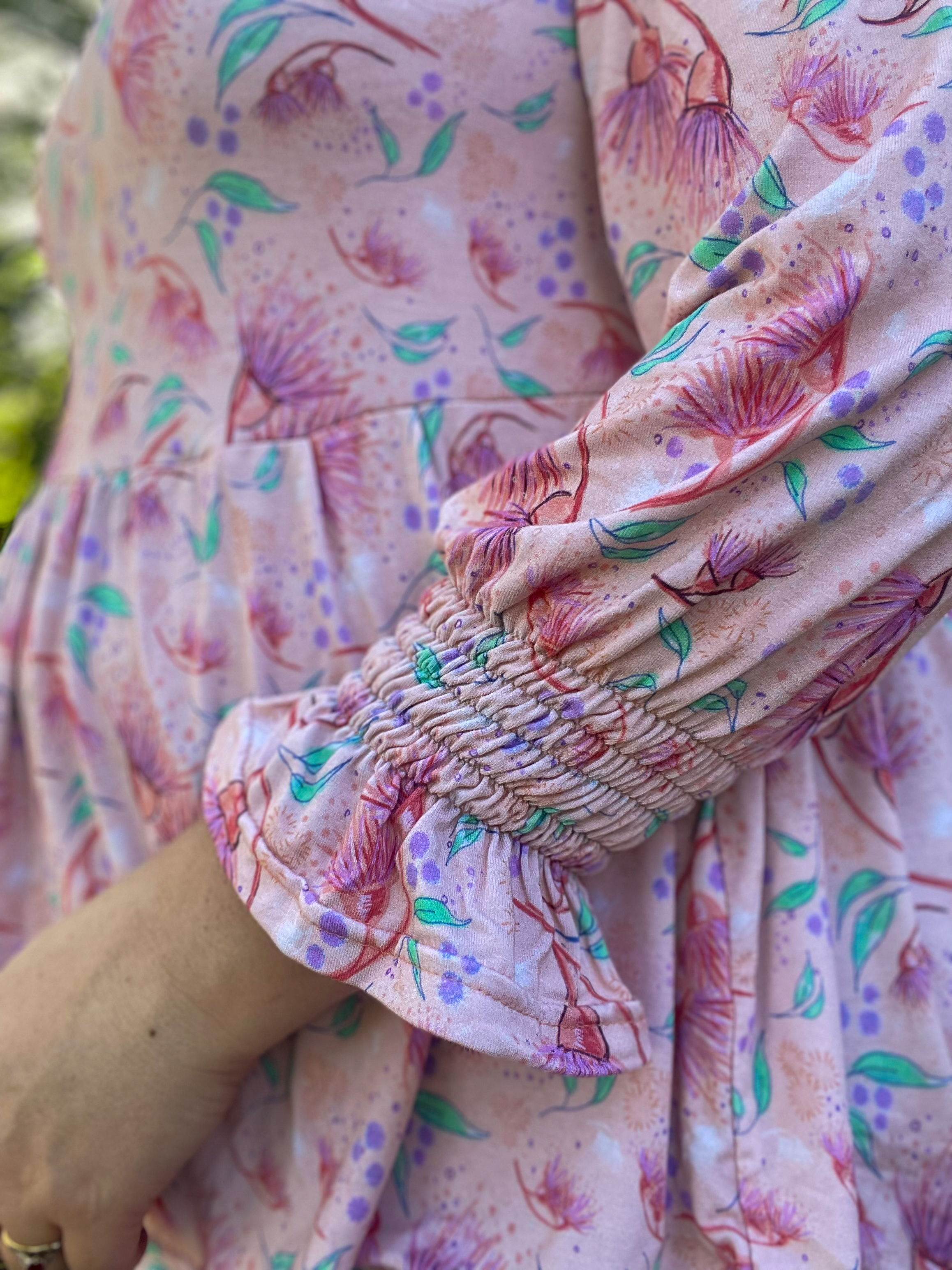 Diana Dress & Top Pattern by Ellie & Mac Pink floral top