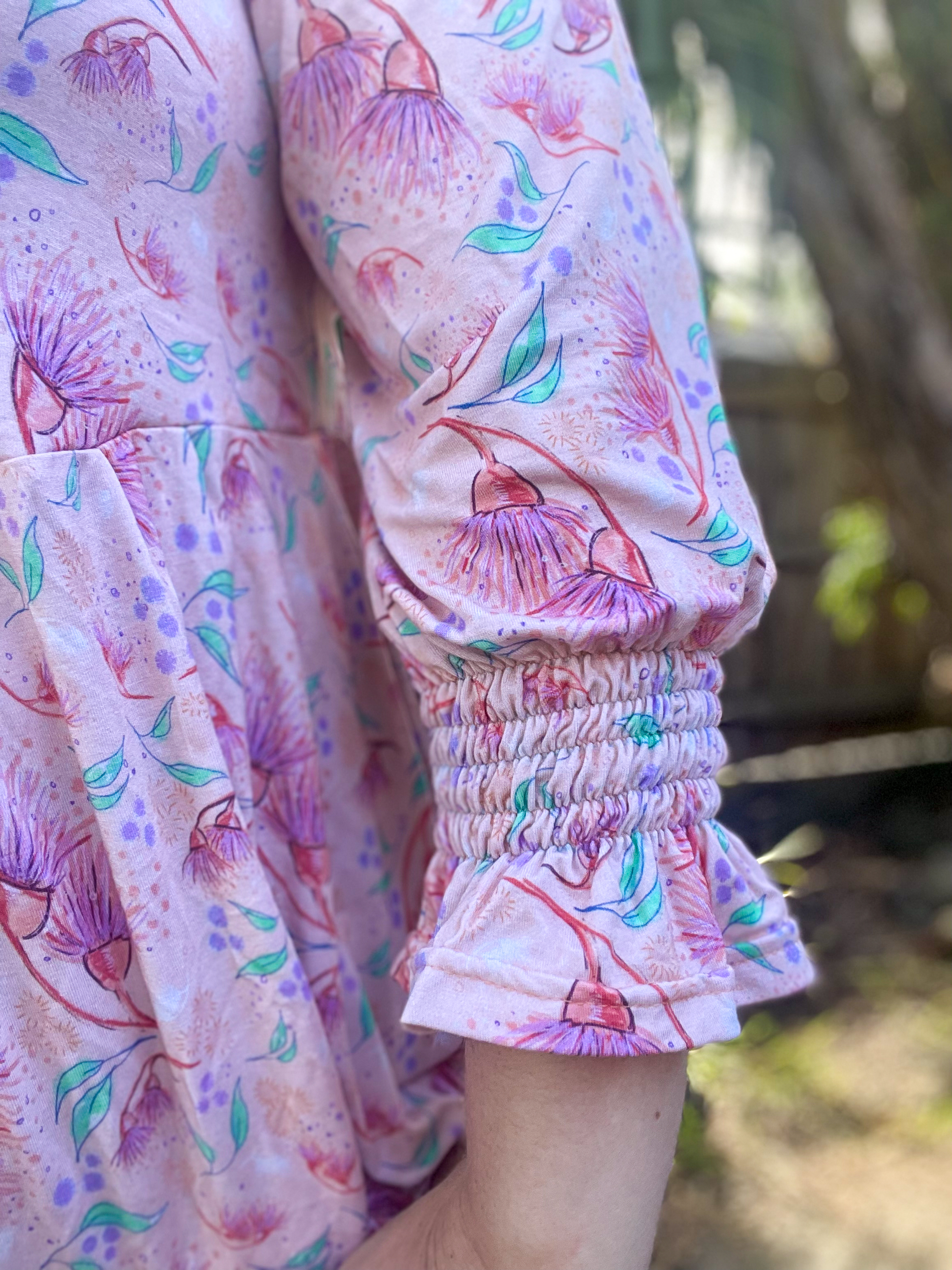 Diana Dress & Top Pattern by Ellie & Mac Pink floral top